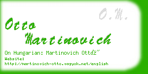 otto martinovich business card